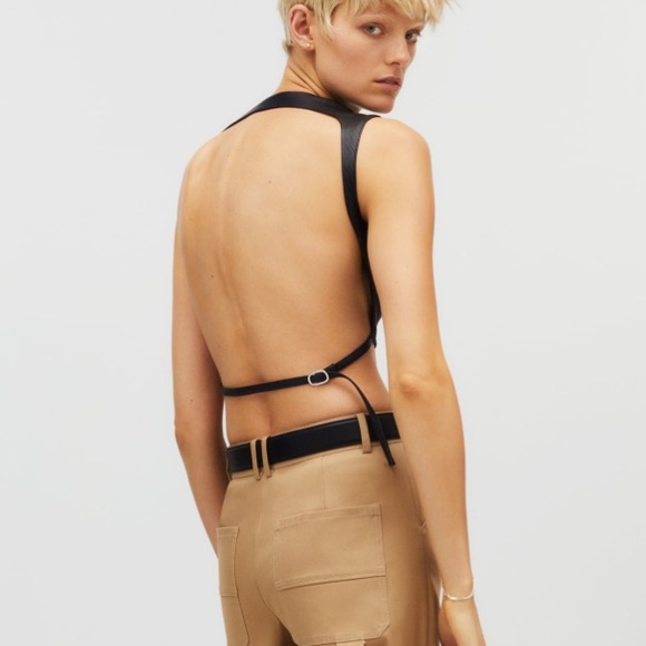 Zara x Kaia Leather Crop Top S NWT - Picture 2 of 2